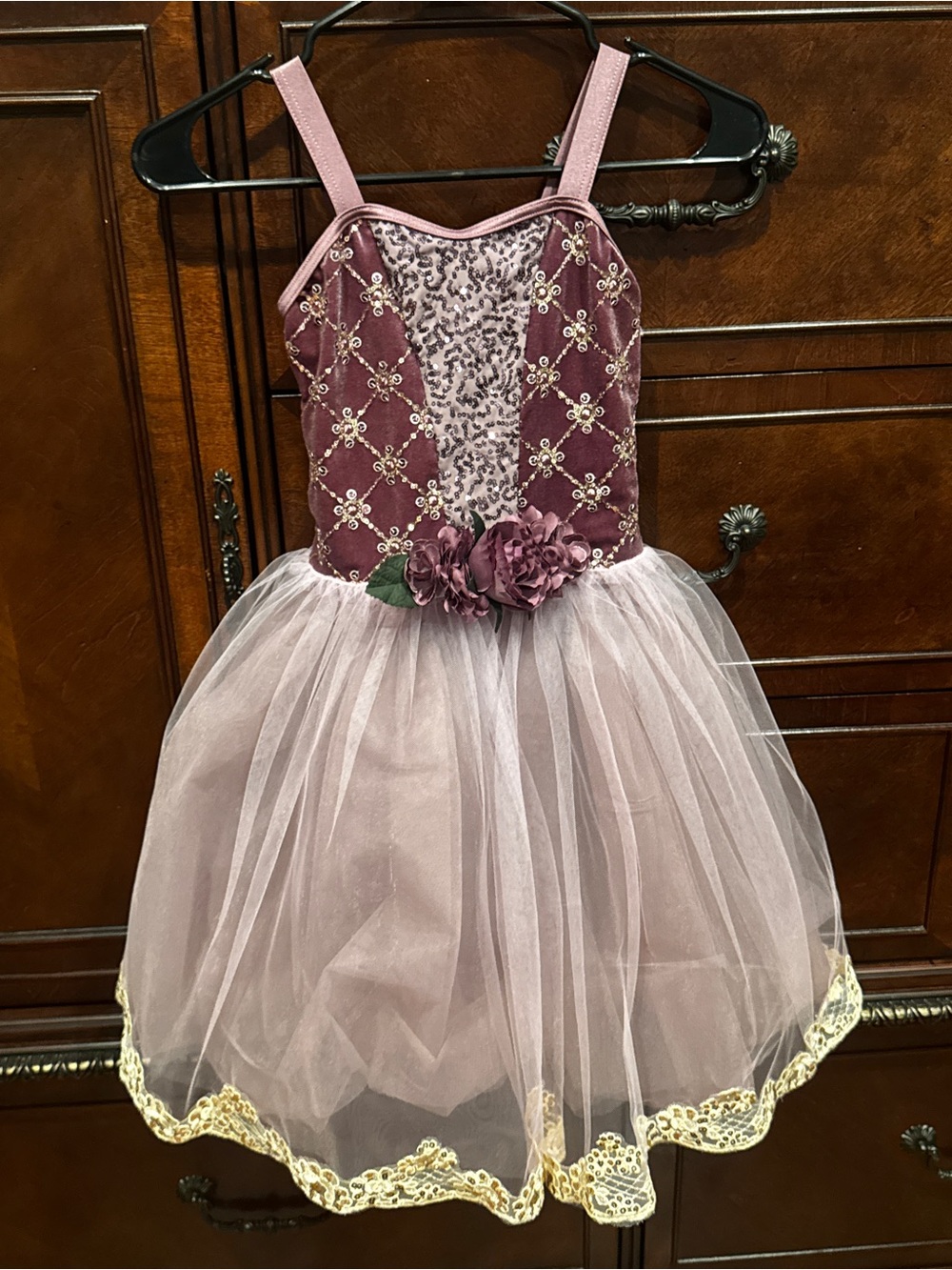 Weissman Girls Plum Floral Tulle Dance Costume Ballet